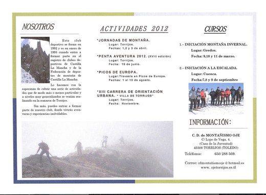 Actividades Club Montaña Torrijos 2012 00002 Actividades Club Montaña Torrijos 2012