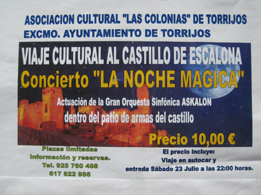 Anuncio viaje cultural Escalona 23072011 Anuncio viaje cultural Escalona 23/07/2011