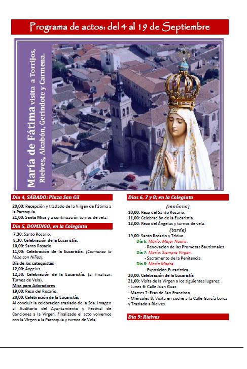 Cartel Virgen Fátima Torrijos Septiembre 2010 Cartel Virgen Fátima Torrijos Septiembre 2010