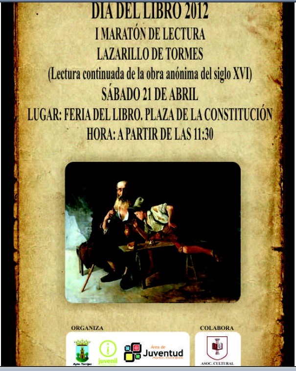 Cartel Maratón Lectura Lazarillo de Tormes - Torrijos 2012 Cartel Maratón Lectura Lazarillo de Tormes - Torrijos 2012